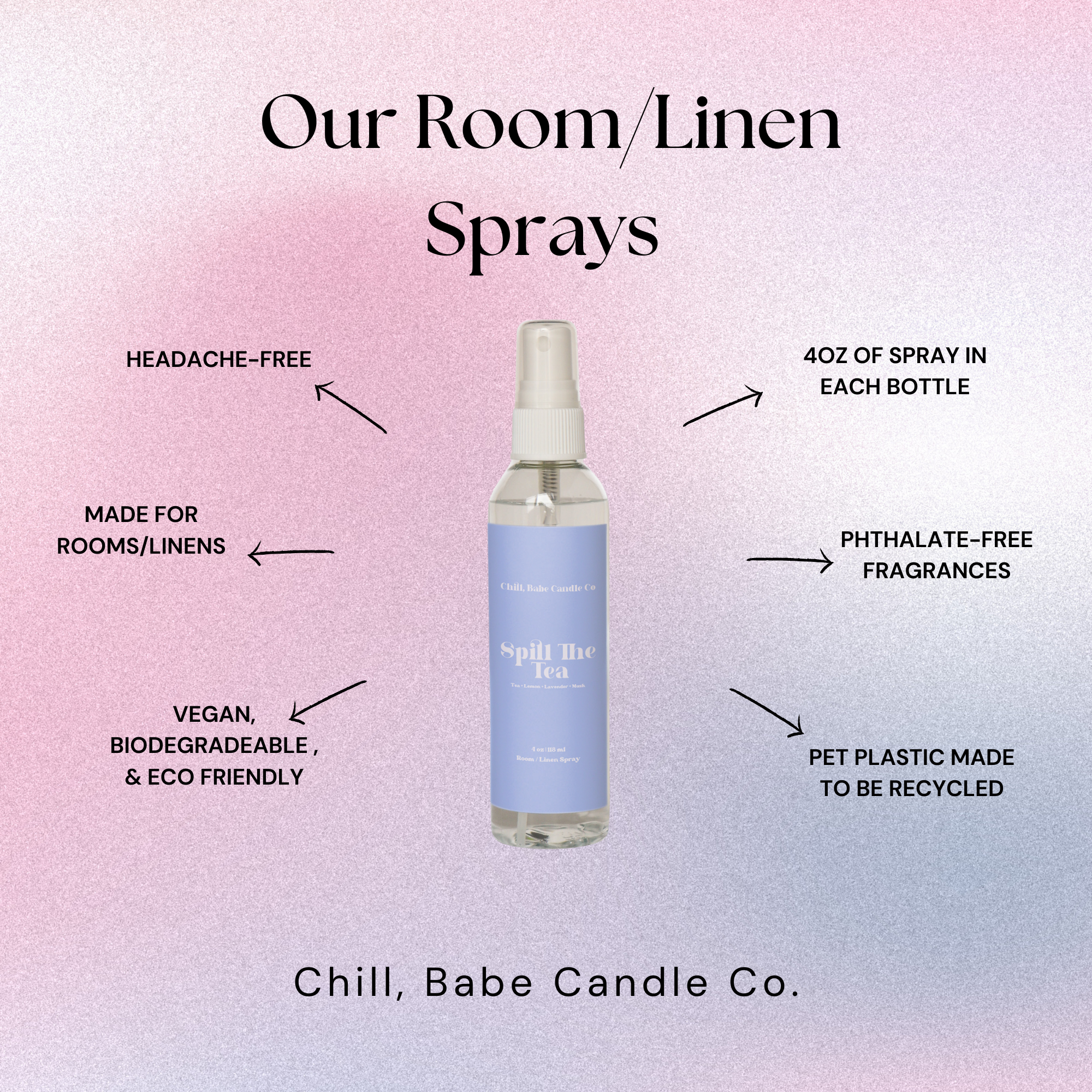 about Spill The Tea Room & Linen Spray