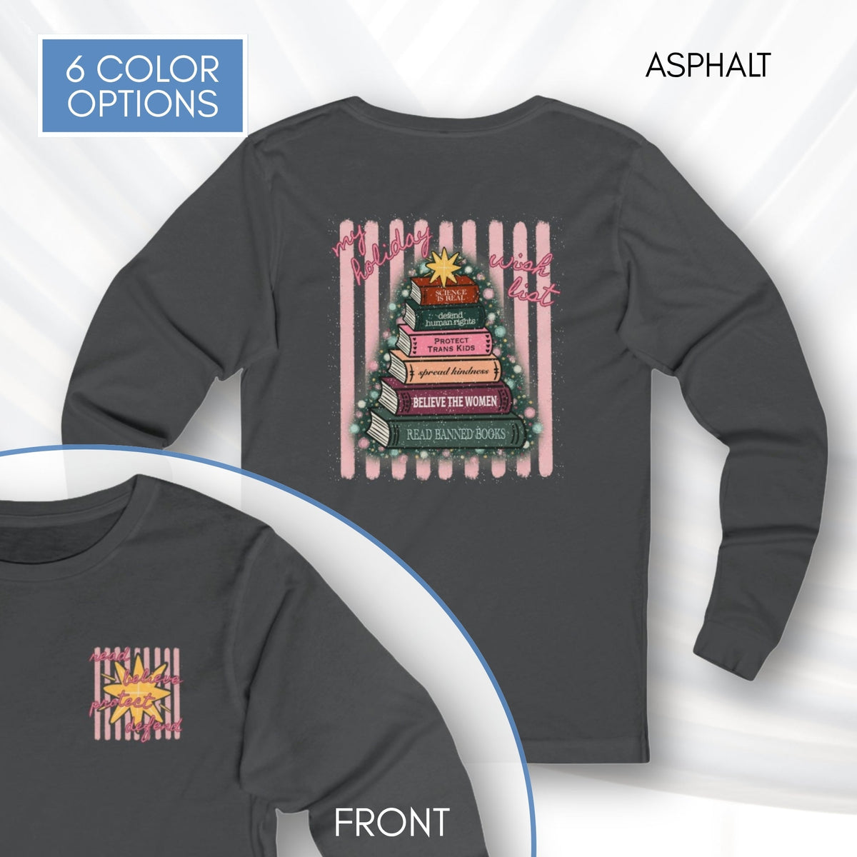christmas-book-tree-unisex-long-sleeve-tee-holiday-activism-shirt-literary-activist-top-reader-gift-asphalt-grey