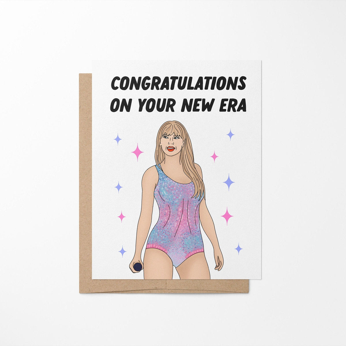 Congratulations on your new era greeting card with A2 kraft envelope — blank inside congratulations card by indie artist MangoIllustrated
