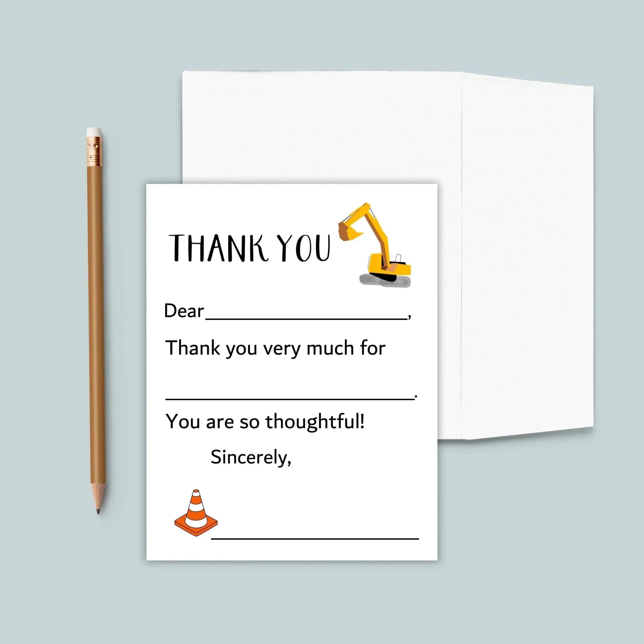 Construction - Fill-in Thank You Notes - The Note House