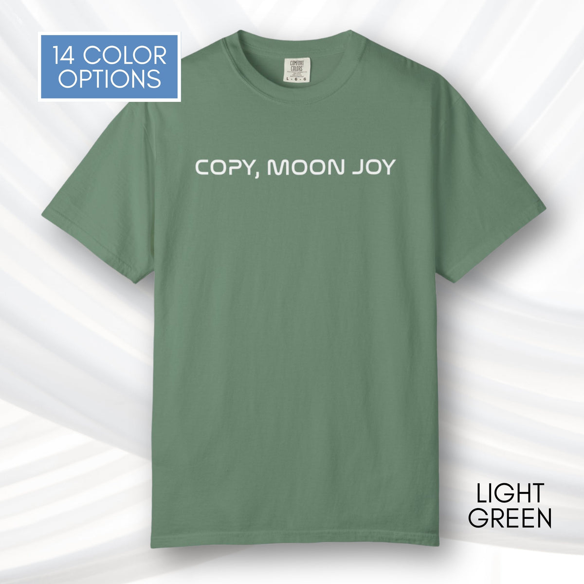 copy-moon-joy-artemis-II-2-inspired-unisex-graphic-tee-space-lover-tshirt-comfort-colors-nasa-inspired-apparel-light-green