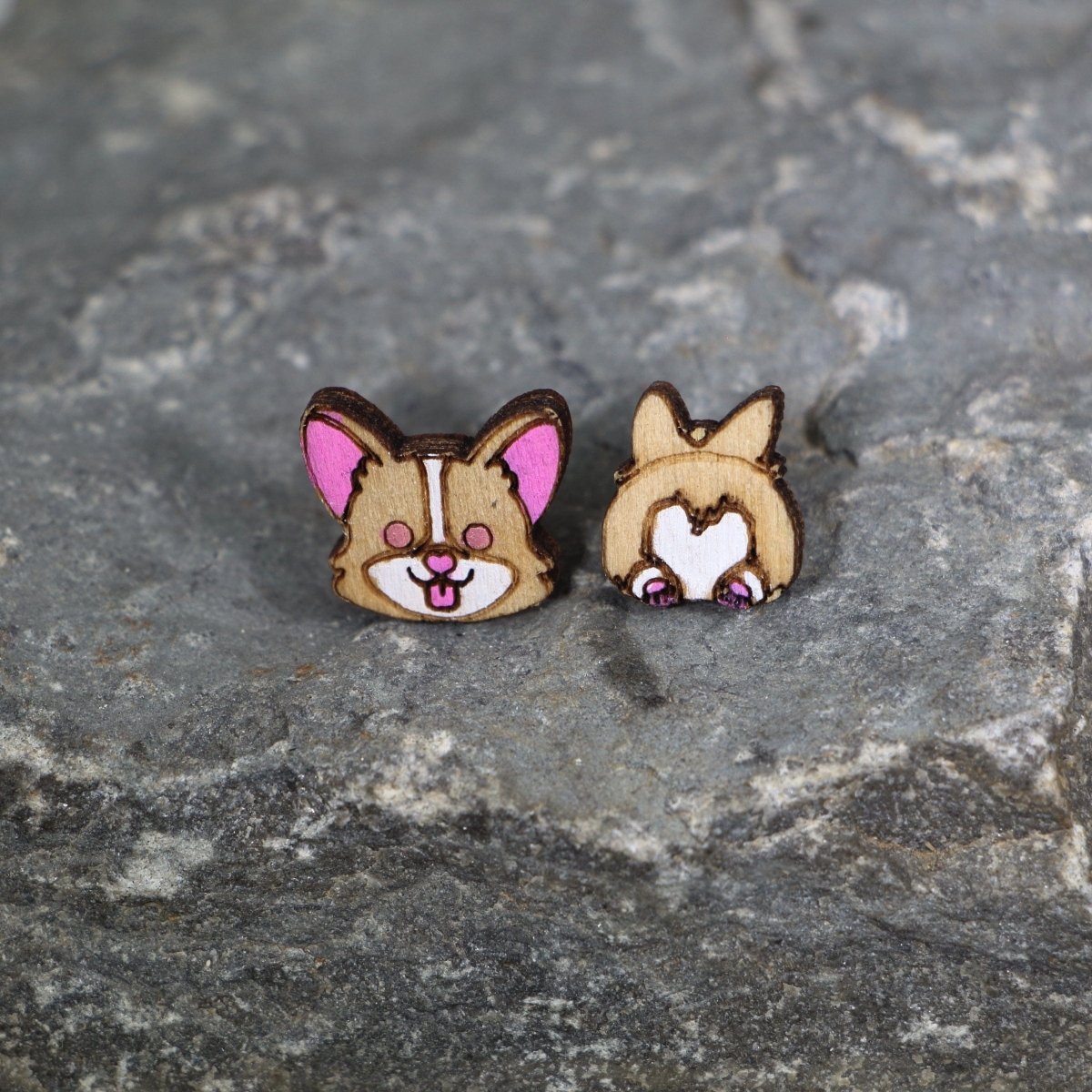 Corgi Butt Dangle Earrings - Studs - Cate&