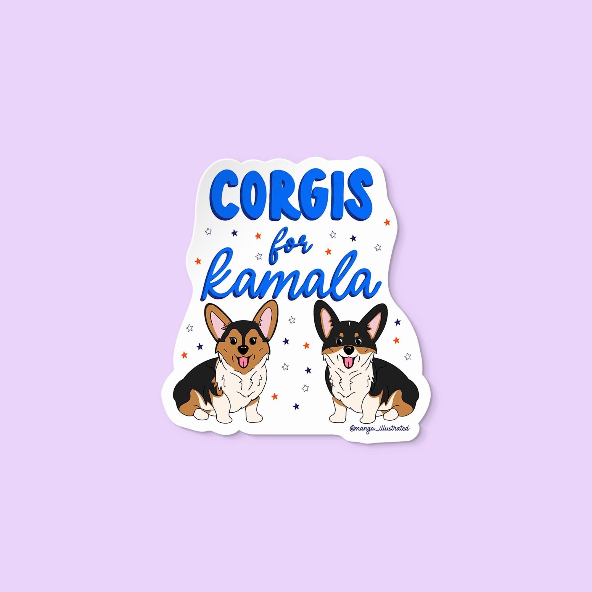 Corgis for Kamala sticker - MangoIllustrated - Sticker