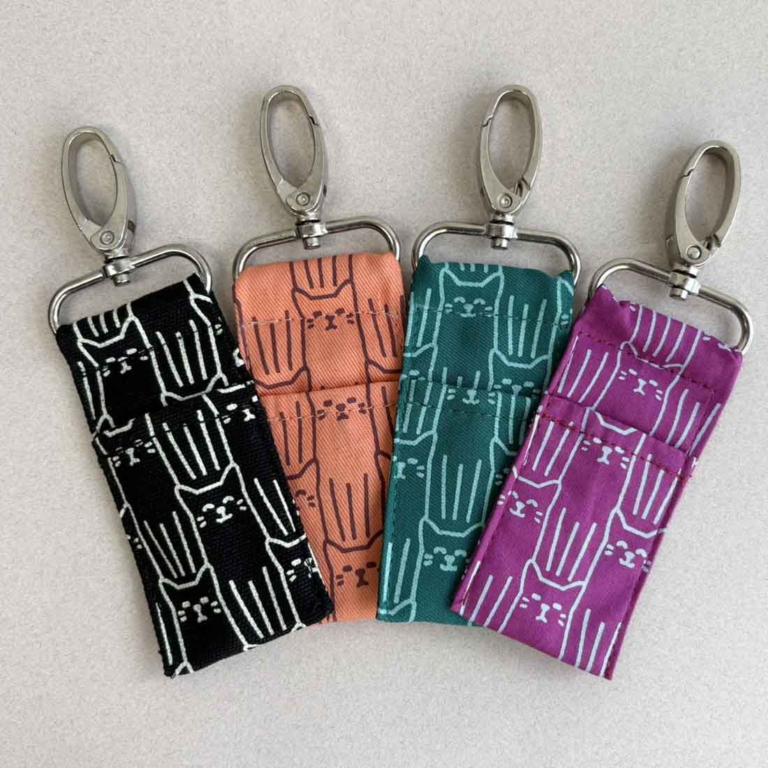Cotton Canvas Lip Balm Bag - Cat Prints - Malia Designs