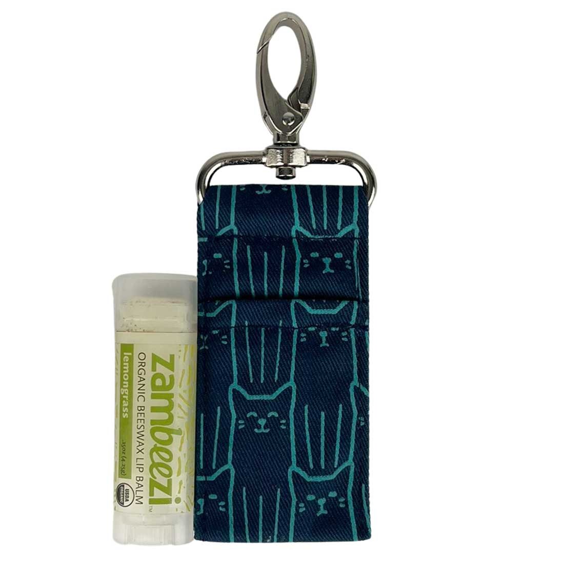 Cotton Canvas Lip Balm Bag - Cat Prints - Malia Designs