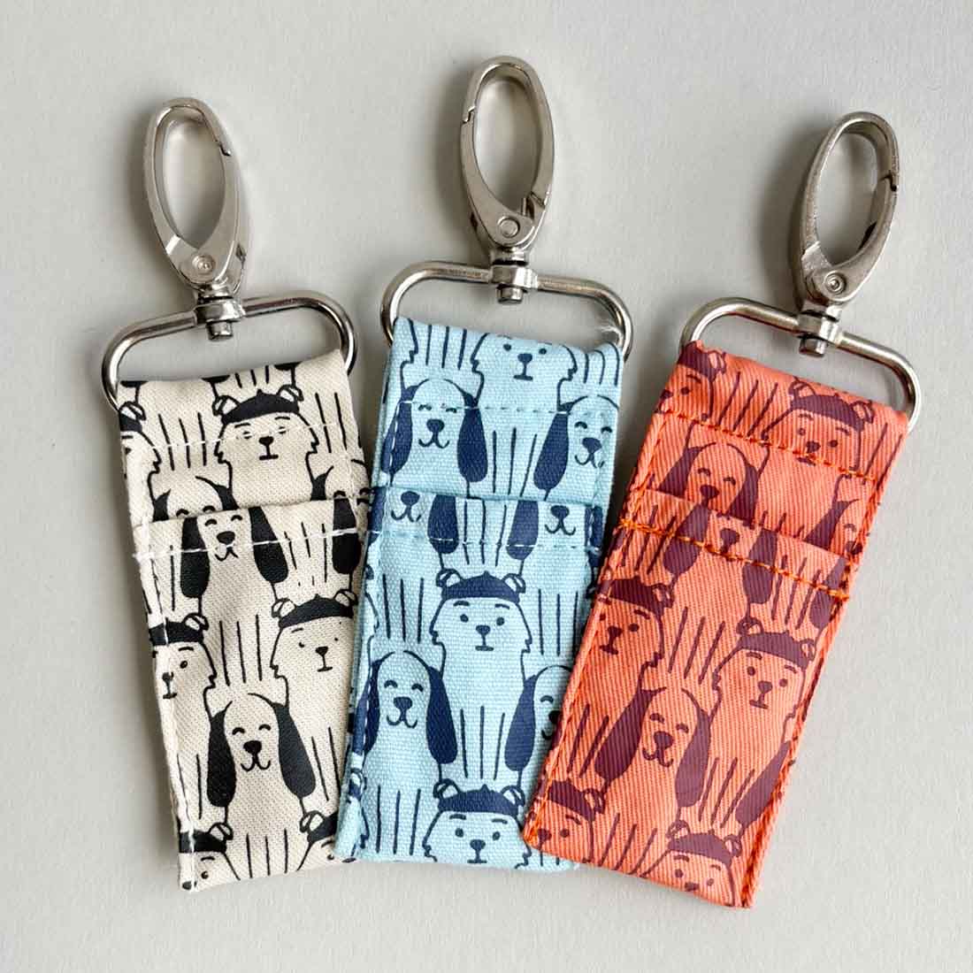 Cotton Canvas Lip Balm Bag - Dog Prints - Malia Designs
