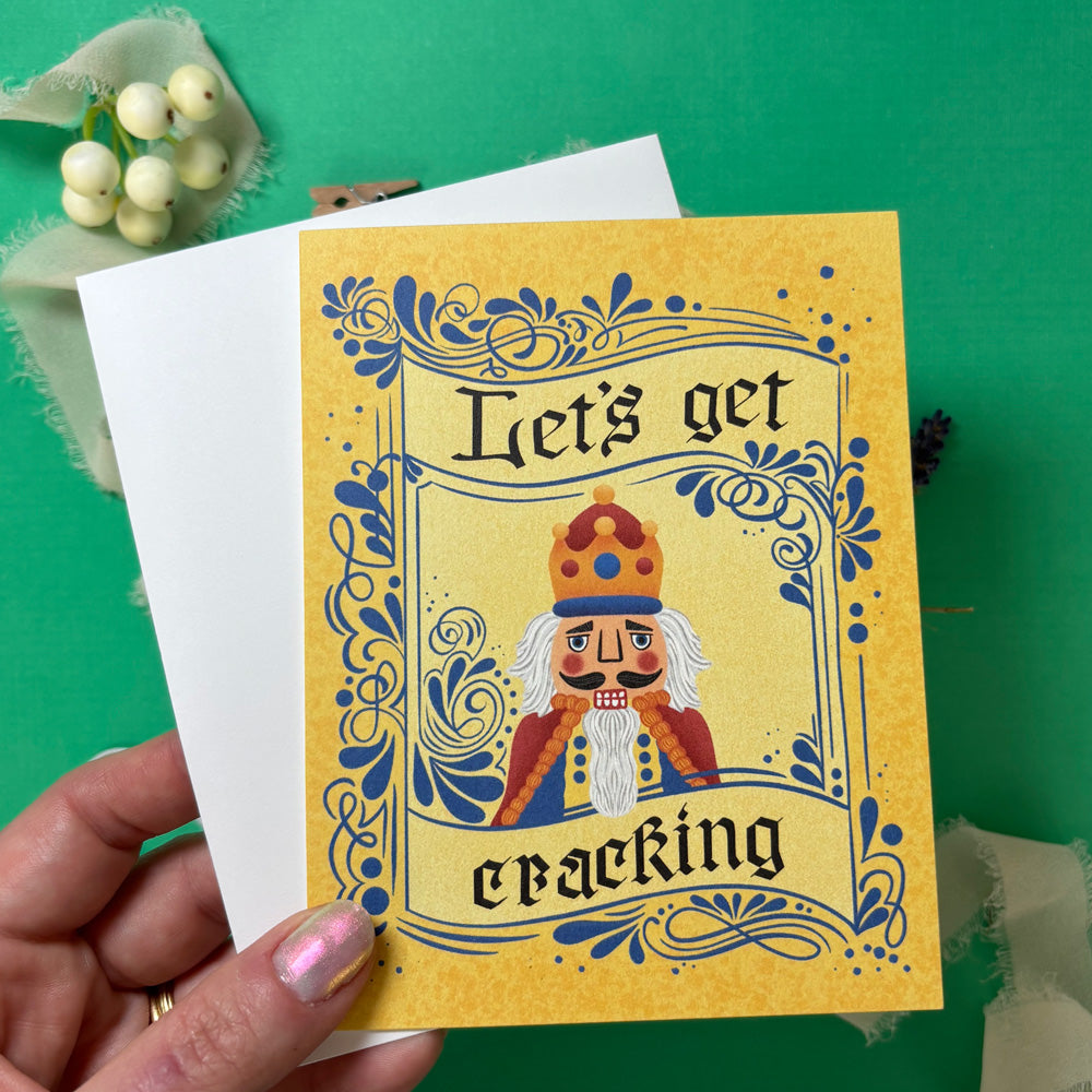 Greeting card with Nutcracker design and text &
