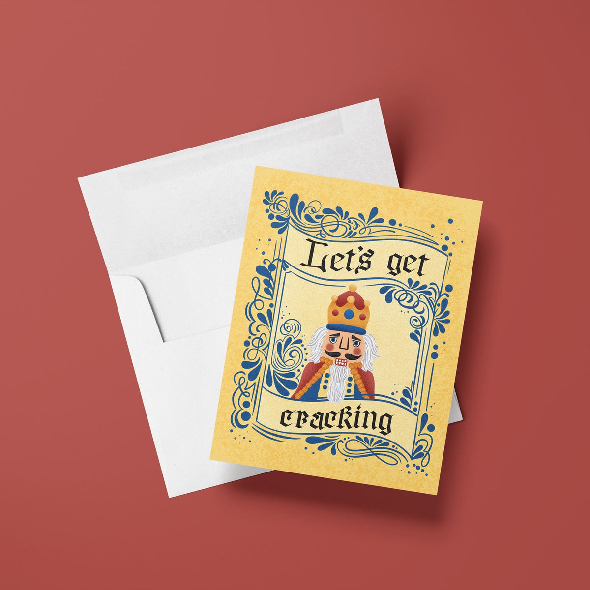 Greeting card with Nutcracker design and text &