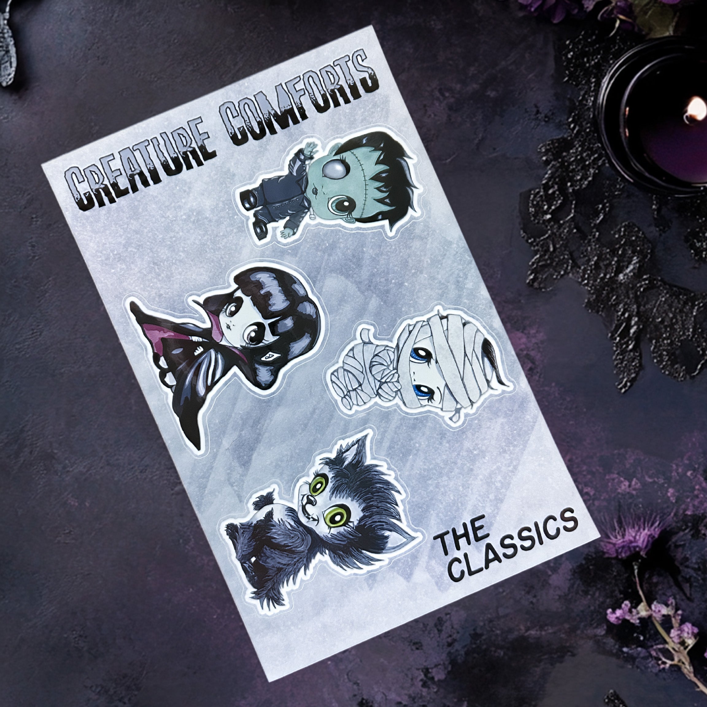 Cute Little Classic Monsters of Horror Sticker Sheet