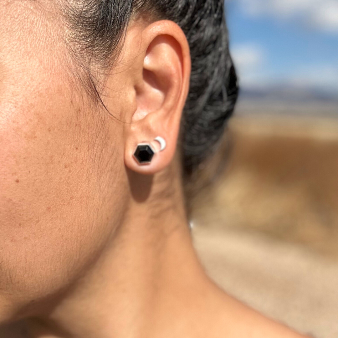 Black Onyx Stud Earrings