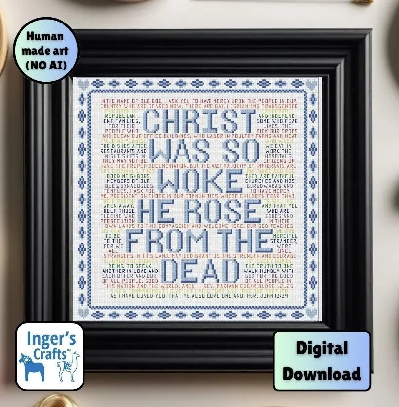 Christ Was So Woke Cross Stitch Pattern