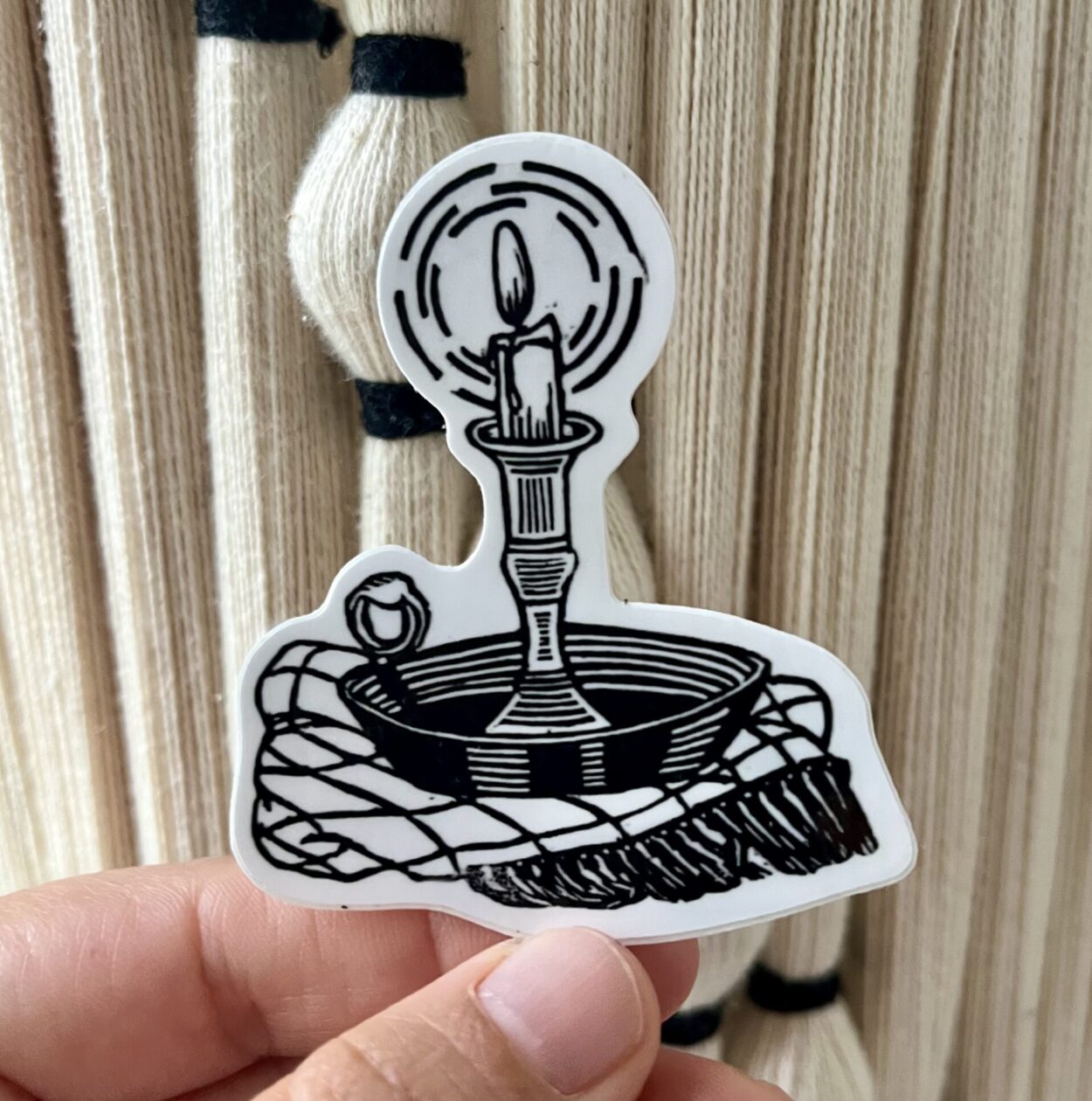 Candlestick Sticker - weatherproof adhesive, UV protective laminate