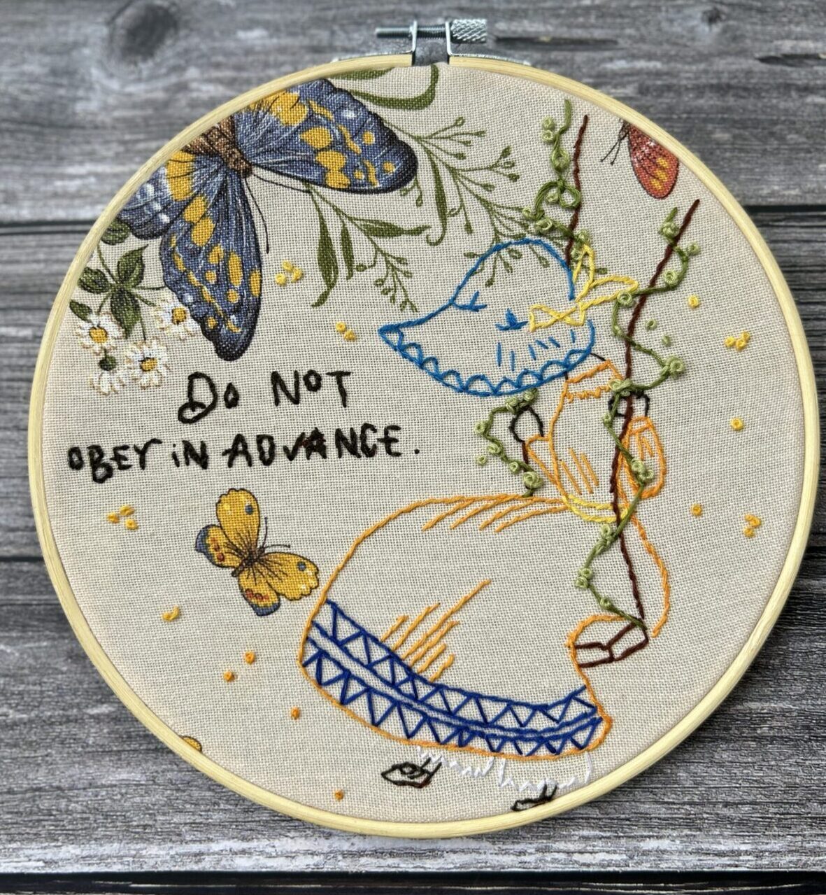 Hand Embroidery: Do Not Obey In Advance