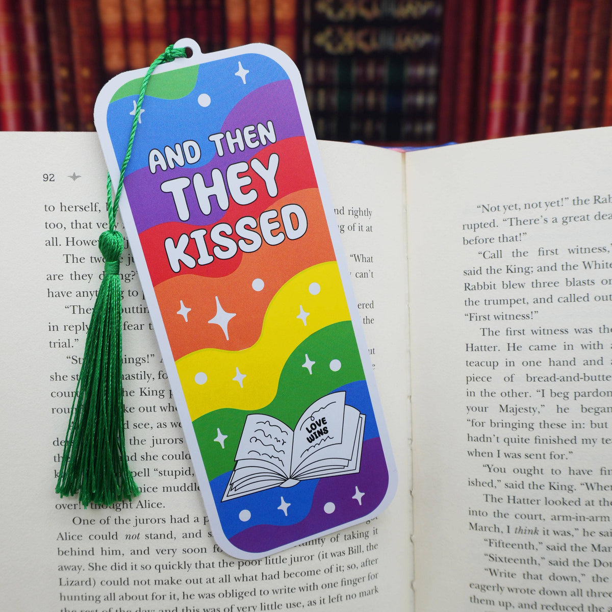 And Then They Kissed Rainbow Tassel Bookmark