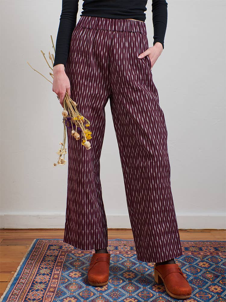 The Rosie Ikat Pants in Plum