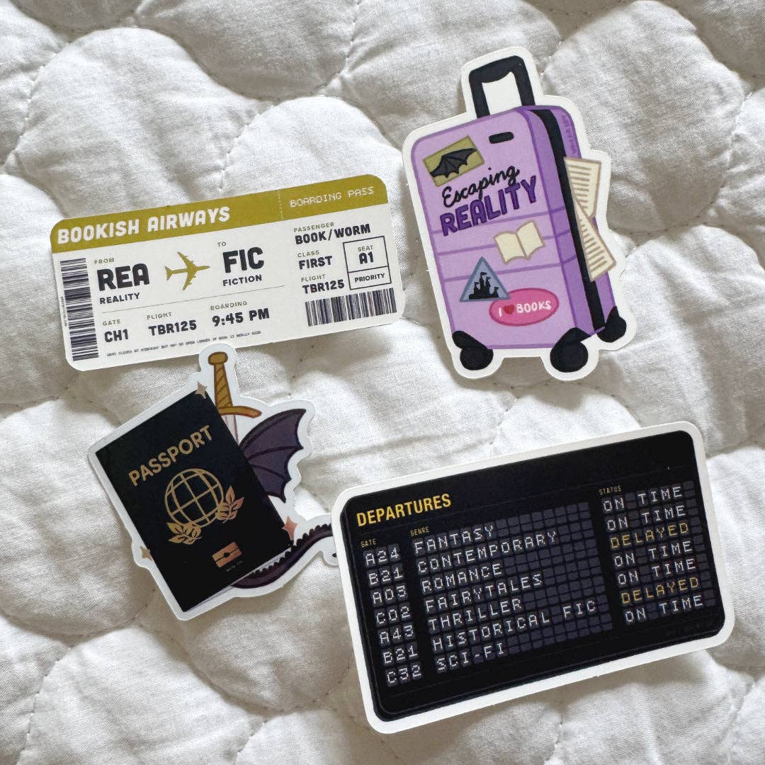 Reality to Fiction Boarding Pass Sticker | Bookish Travel Vinyl Sticker