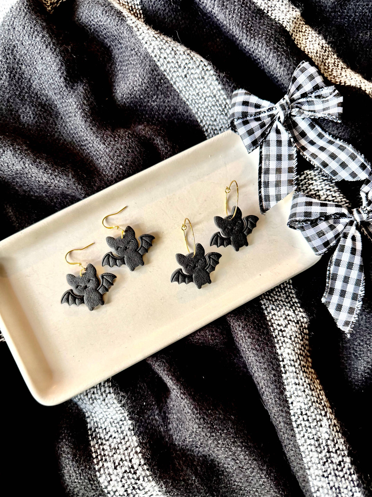Happy Bat Earrings | Polymer Clay Halloween Earrings