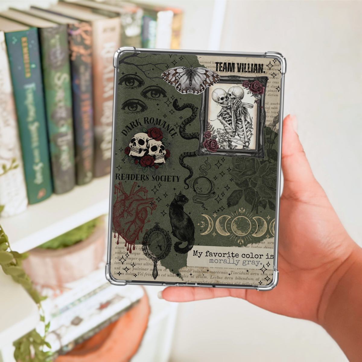 Dark Romance Fall Halloween Kindle Insert | Team Villain Morally Gray Kobo Insert | Meadowlark Nest | Fall Spooky Ghost Kobo Insert