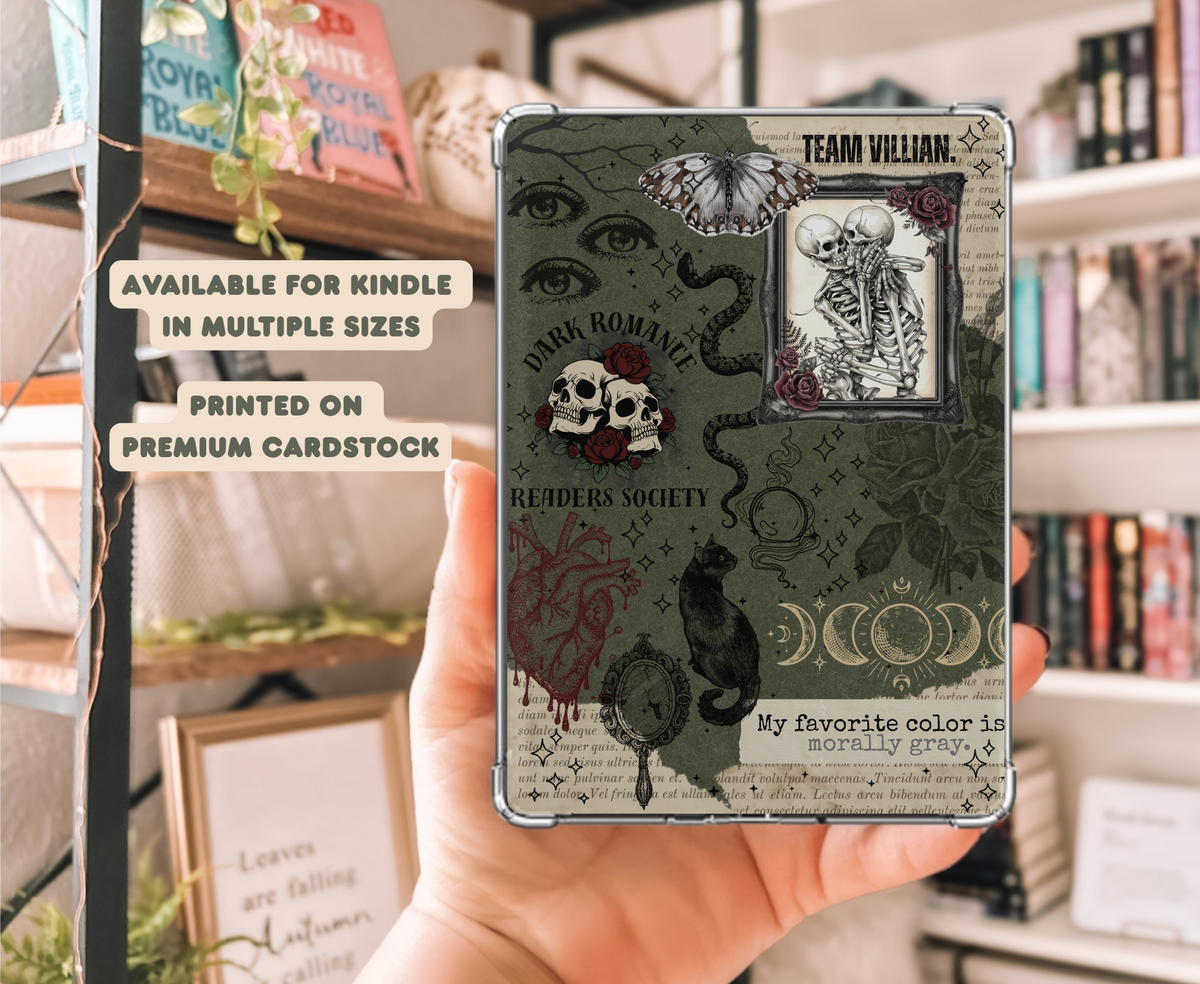 Dark Romance Fall Halloween Kindle Insert | Team Villain Morally Gray Kobo Insert | Meadowlark Nest | Fall Spooky Ghost Kobo Insert