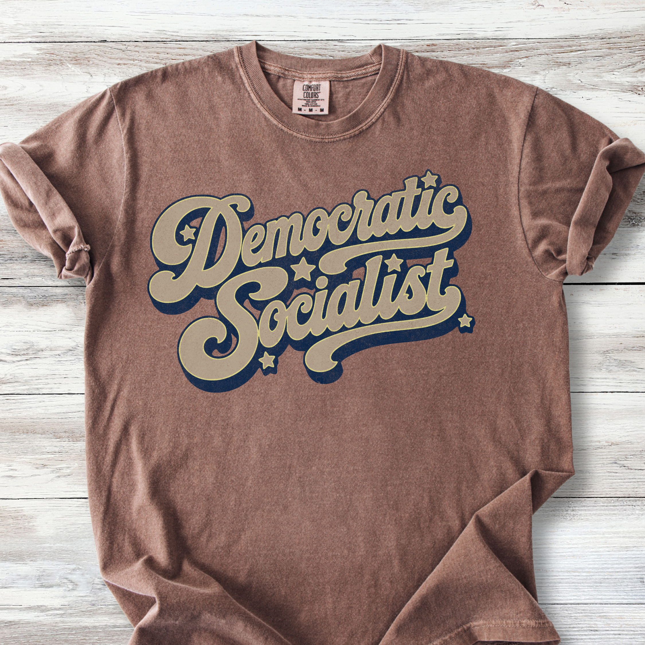 Political Tee Shirts: Democratic Socialist T Shirt, Retro Style Shirt