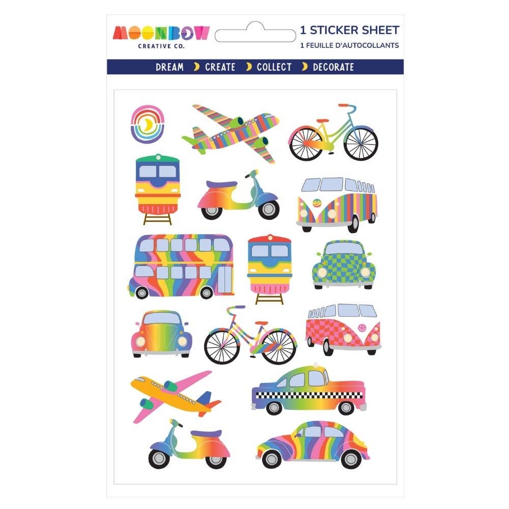 Rainbow Travels Glossy Sticker Sheet