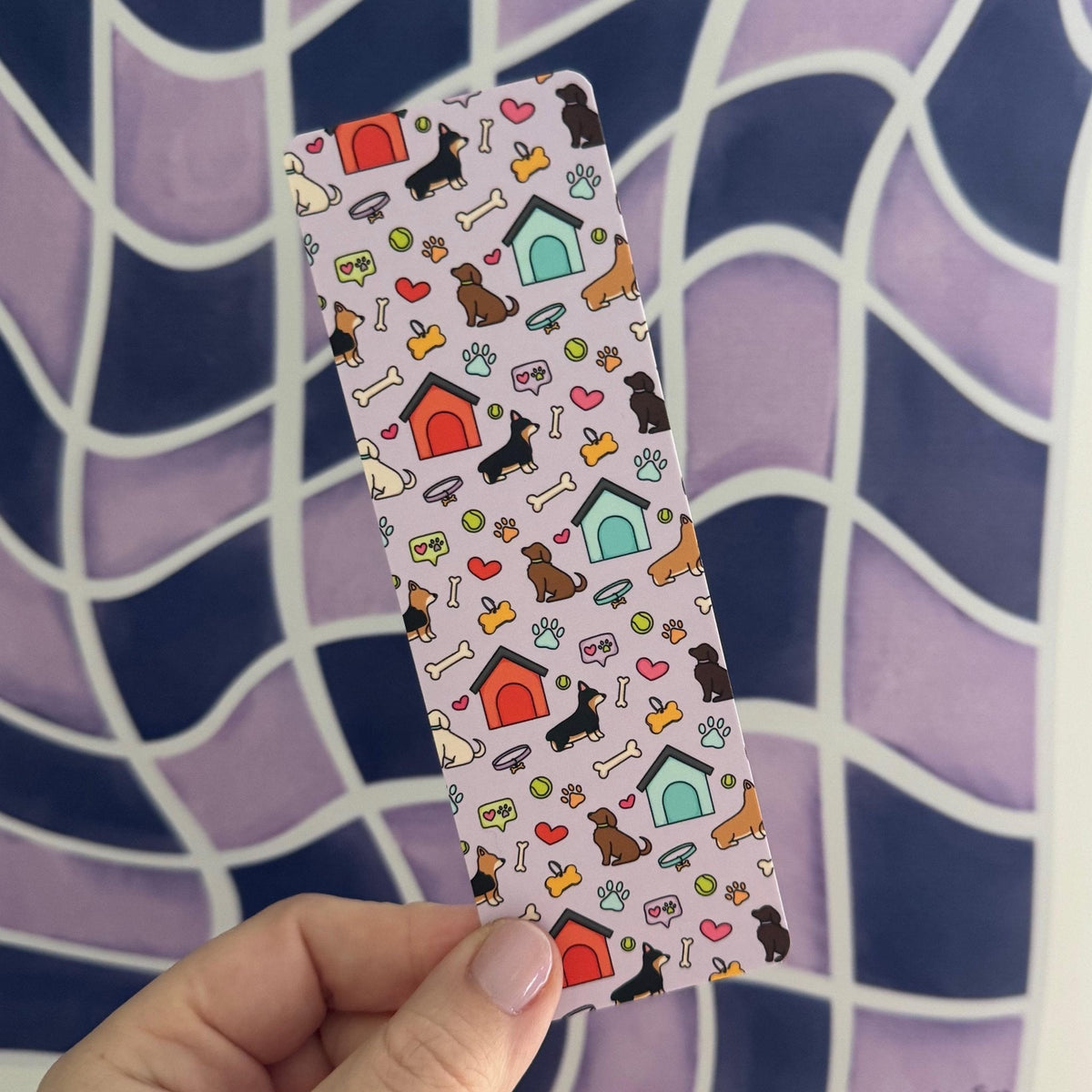Dog doodles bookmark detail — hand drawn dog breed doodles close up by indie artist MangoIllustrated