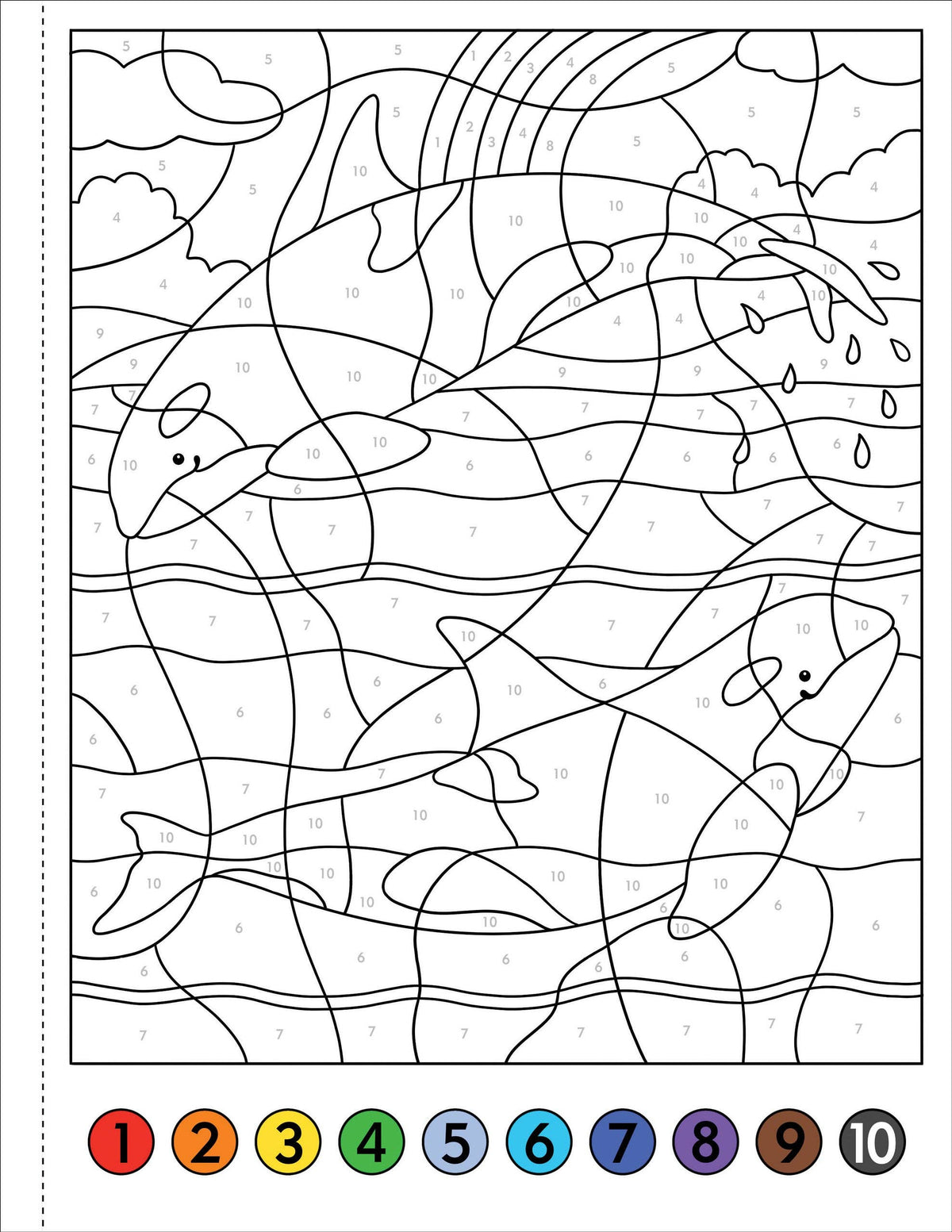 Color-By-Number Under The Sea coloring book