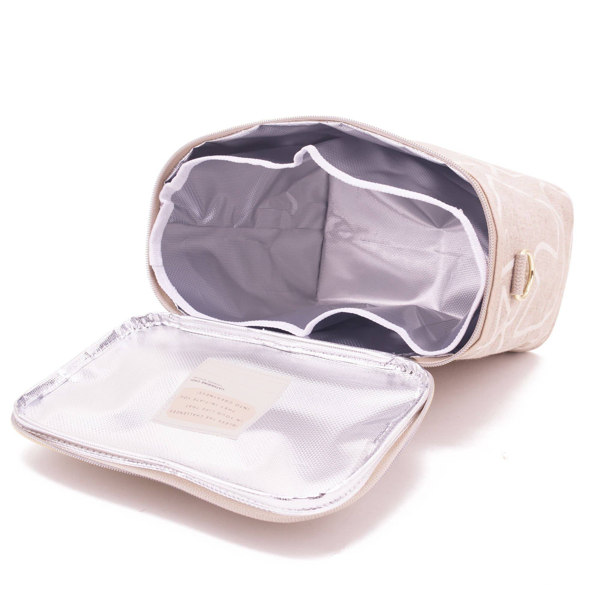 SoYoung - White Abstract Lines Lunch Poche