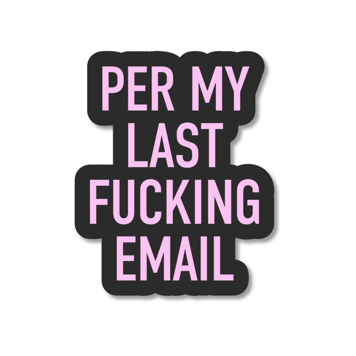 Sticker with text &