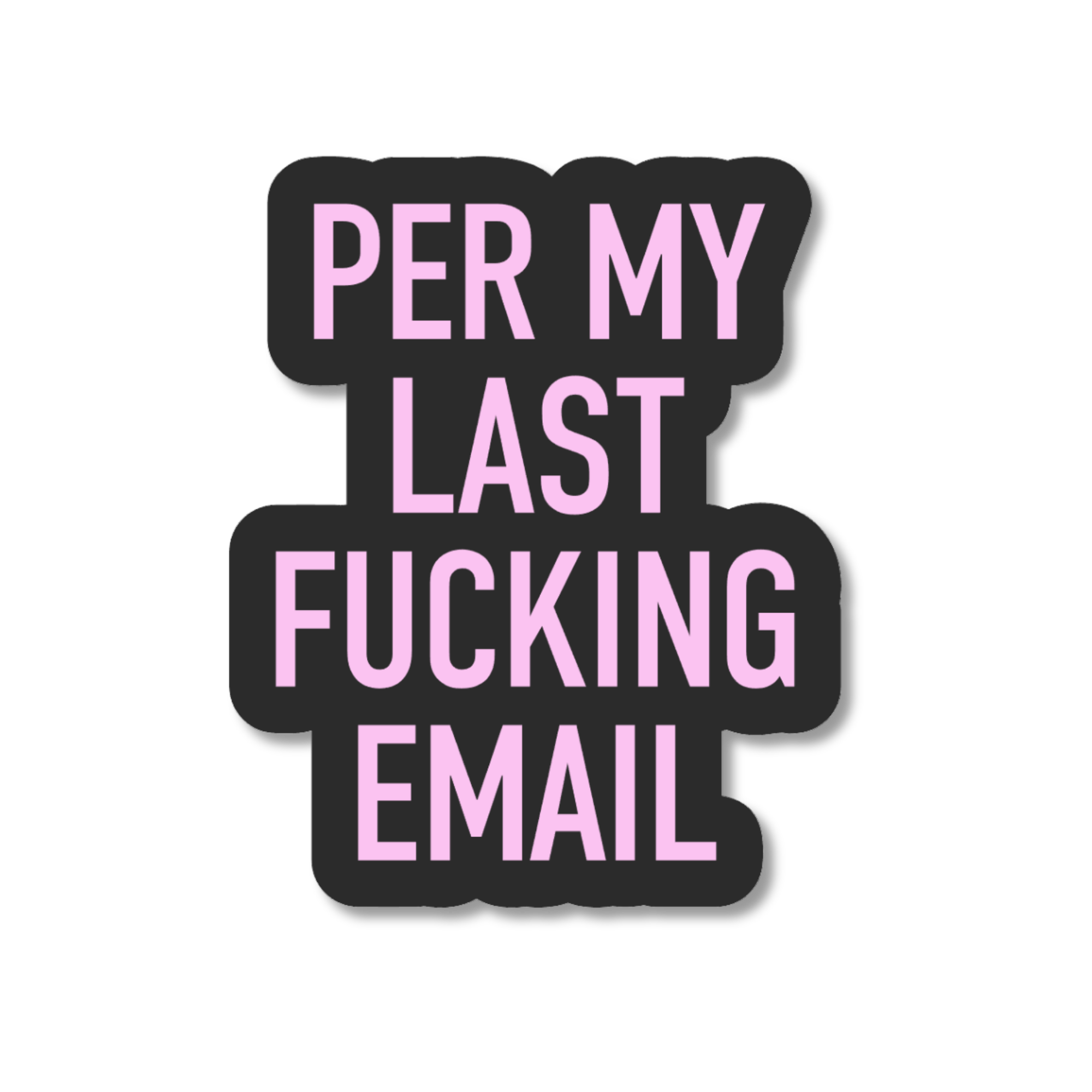 Sticker with text &