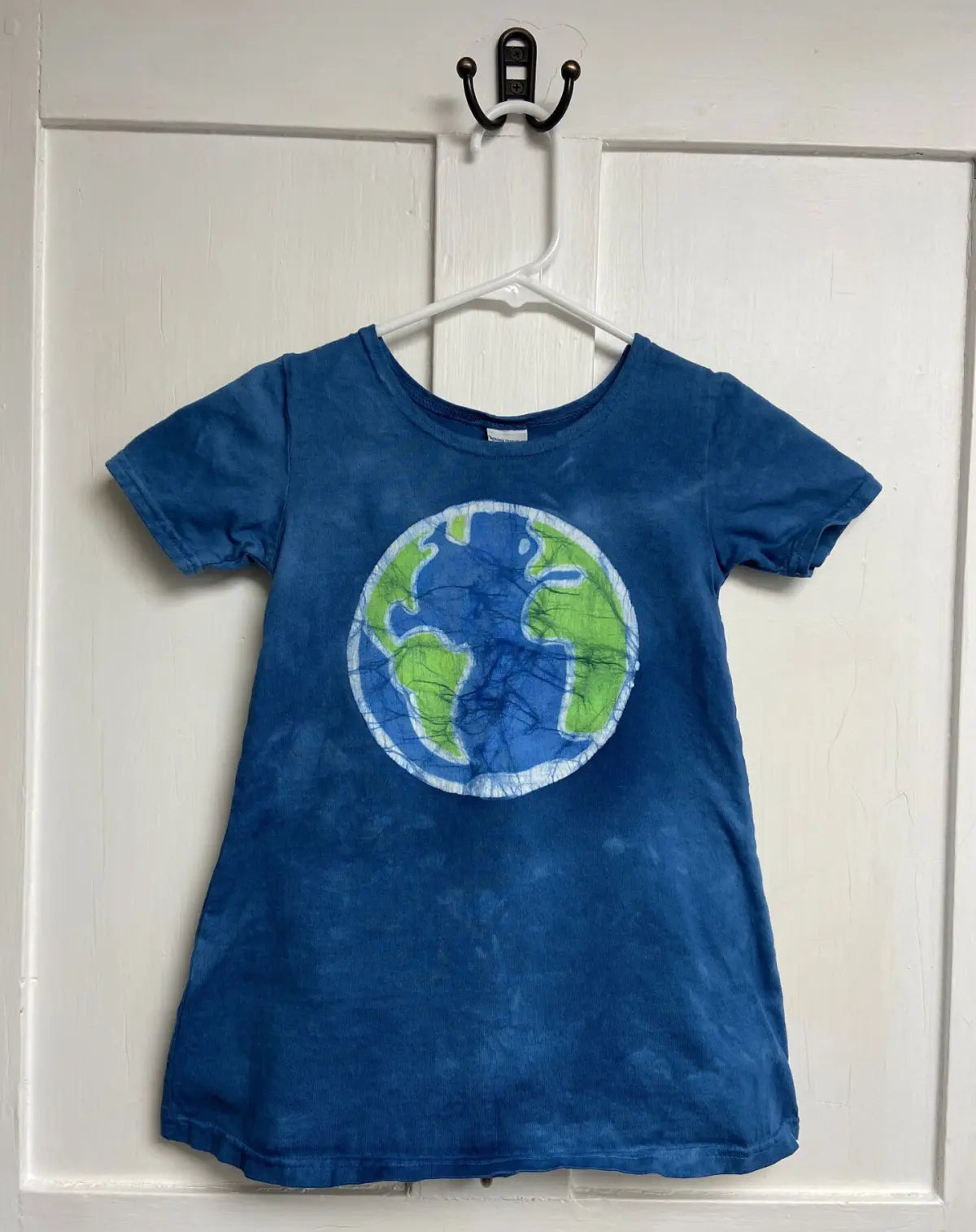 Earth Day Dress, Girls Earth Day Dress, Kids Earth Day Dress, Short Sleeve Earth Dress, Earth Dress, Globe Dress, Batik Earth Dress