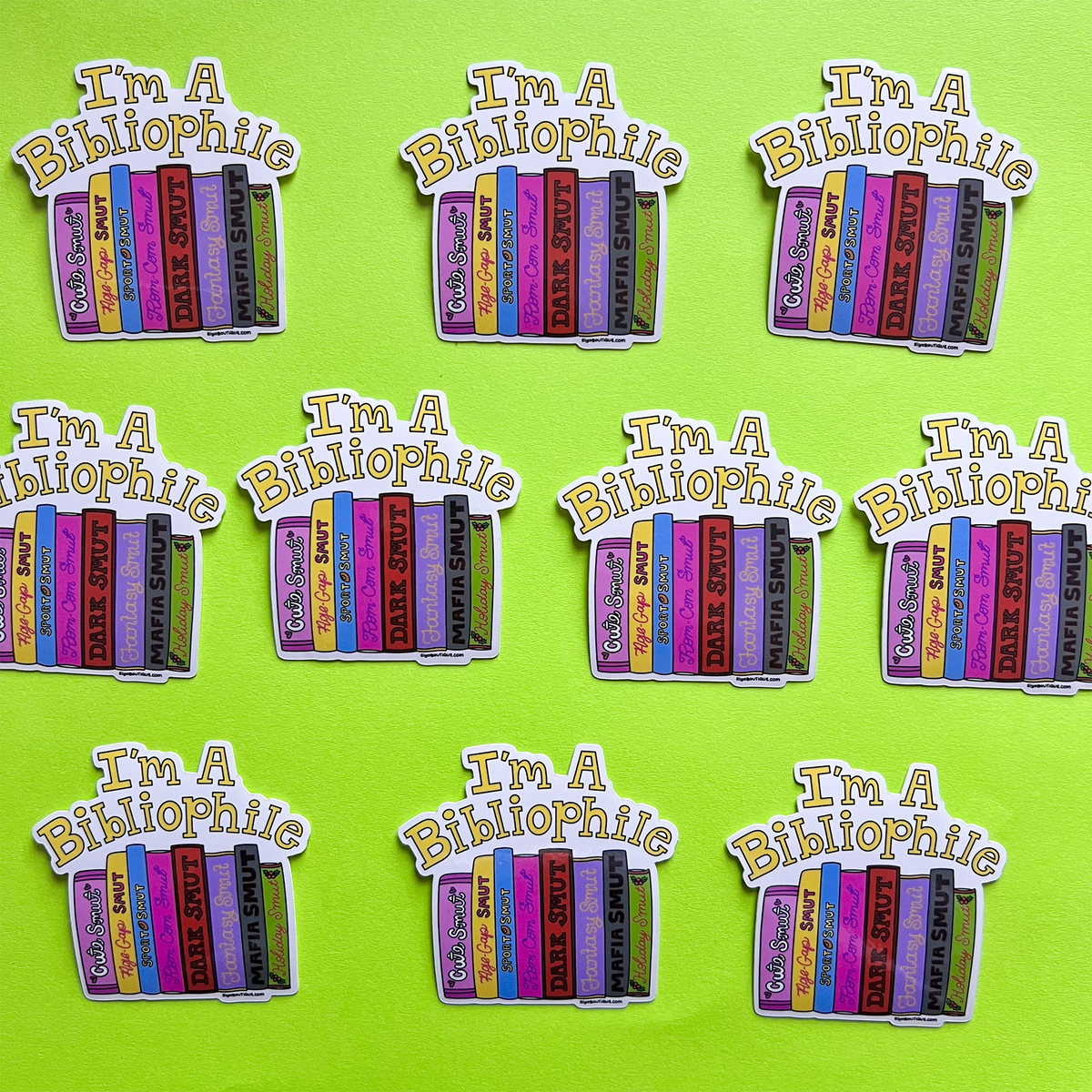Stickers with book design and &
