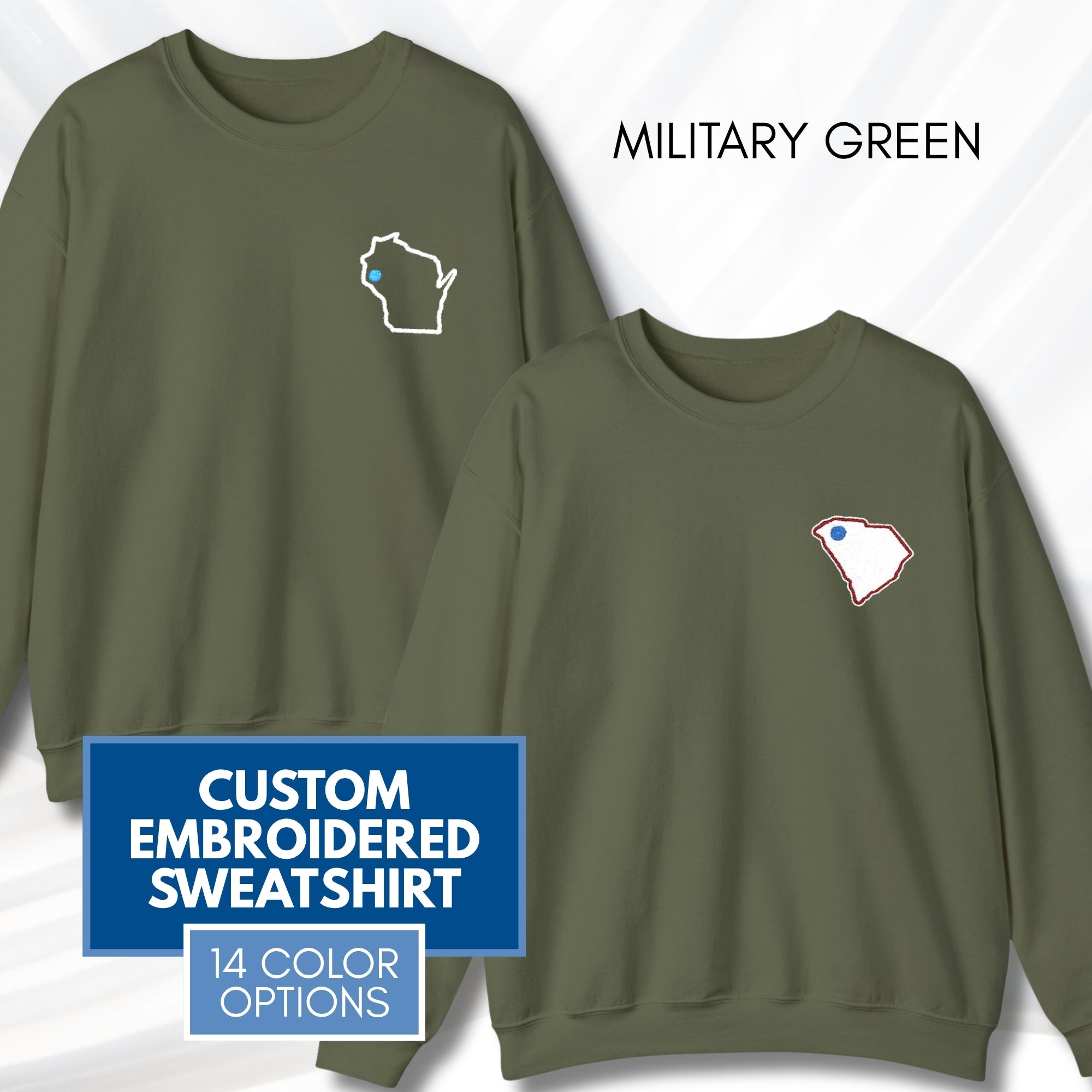 embroidered-blue-dot-red-state-crewneck-sweatshirt-custom-location-political-activist-pullover-military-green