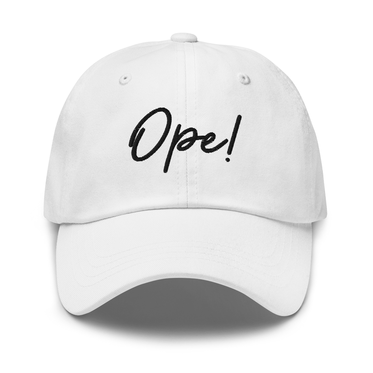 Embroidered "Ope!" Dad Hat | Funny Midwest Slang Baseball Cap | Relatable Gift - Heartland Stitch