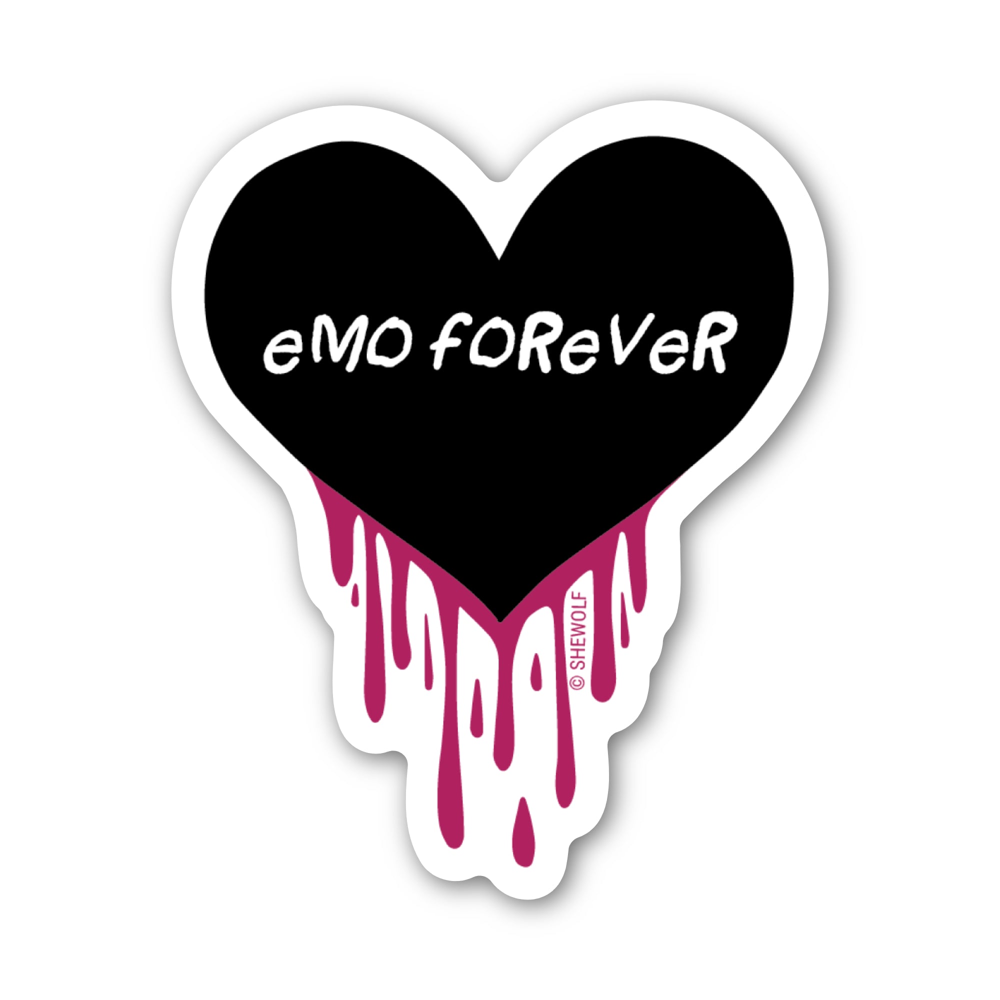 Emo Forever Drippy Heart Sticker