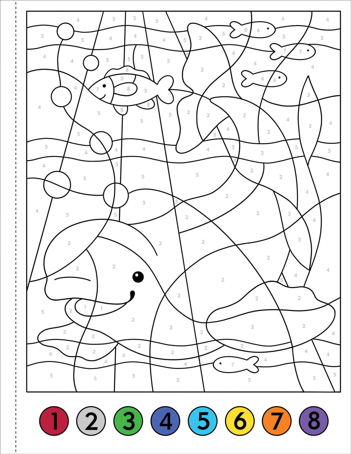 Color-By-Number Under The Sea coloring book