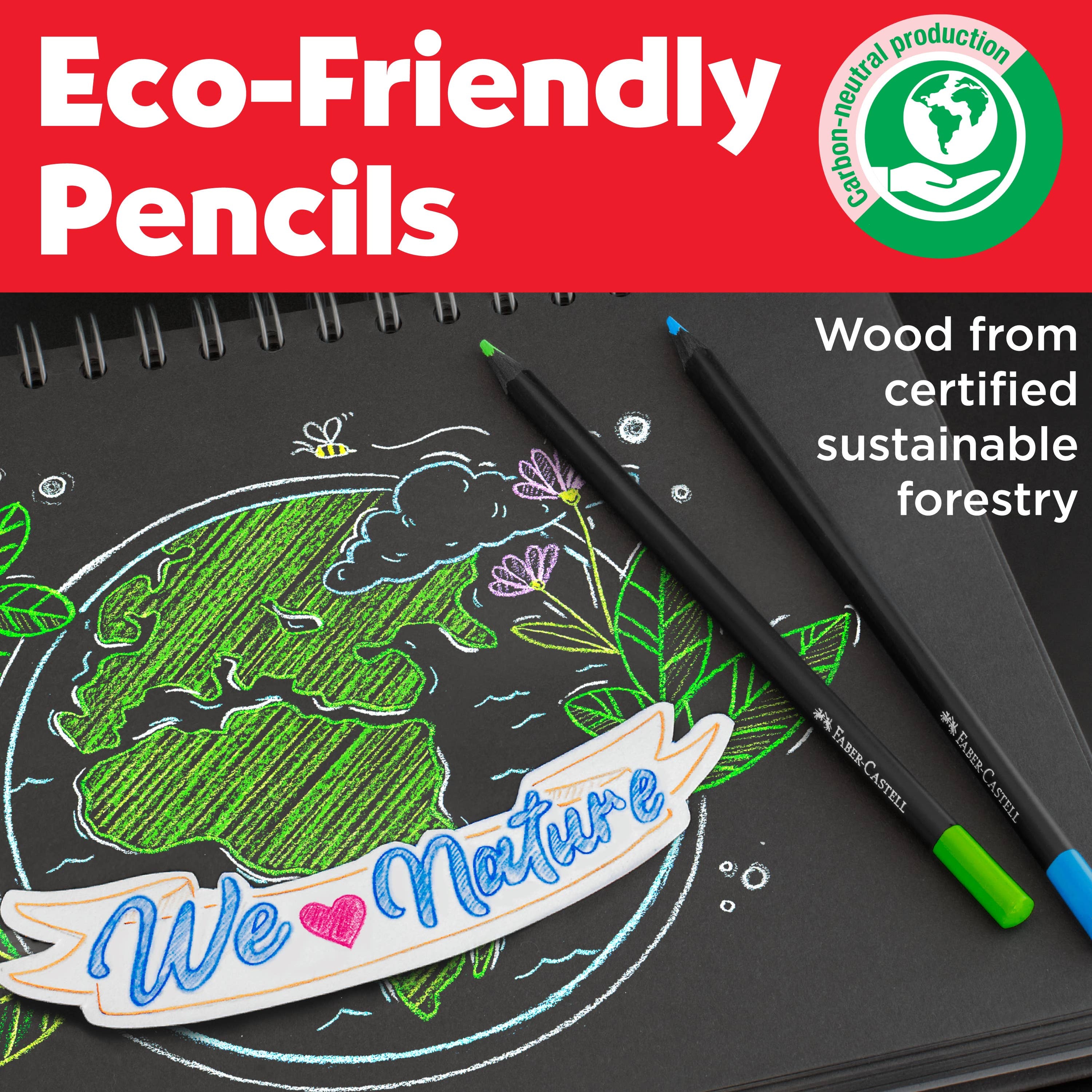 Super Soft Black Edition Colored Pencils, Neon & Pastel 12Ct