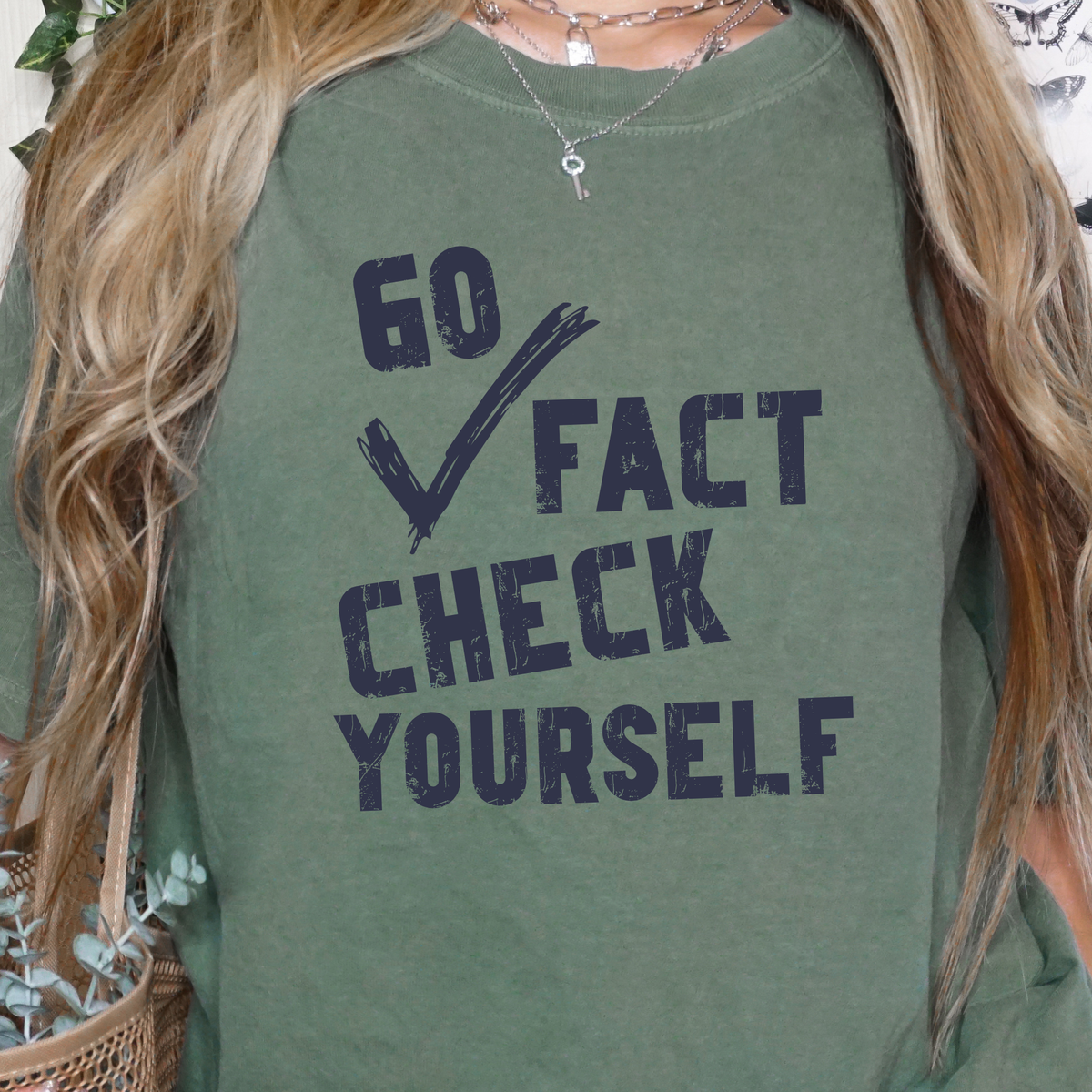 Go Fact Check Yourself Shirt, Media Literacy Graphic Tee, Funny Political Tee