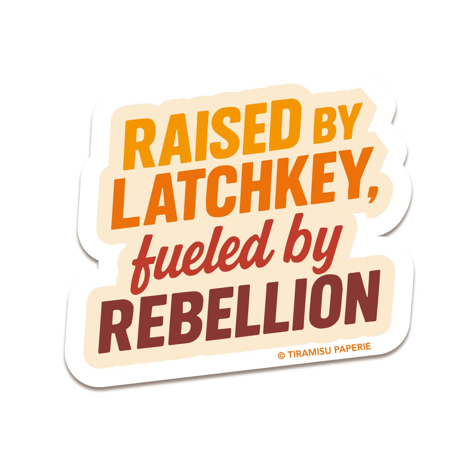 Sticker with text &