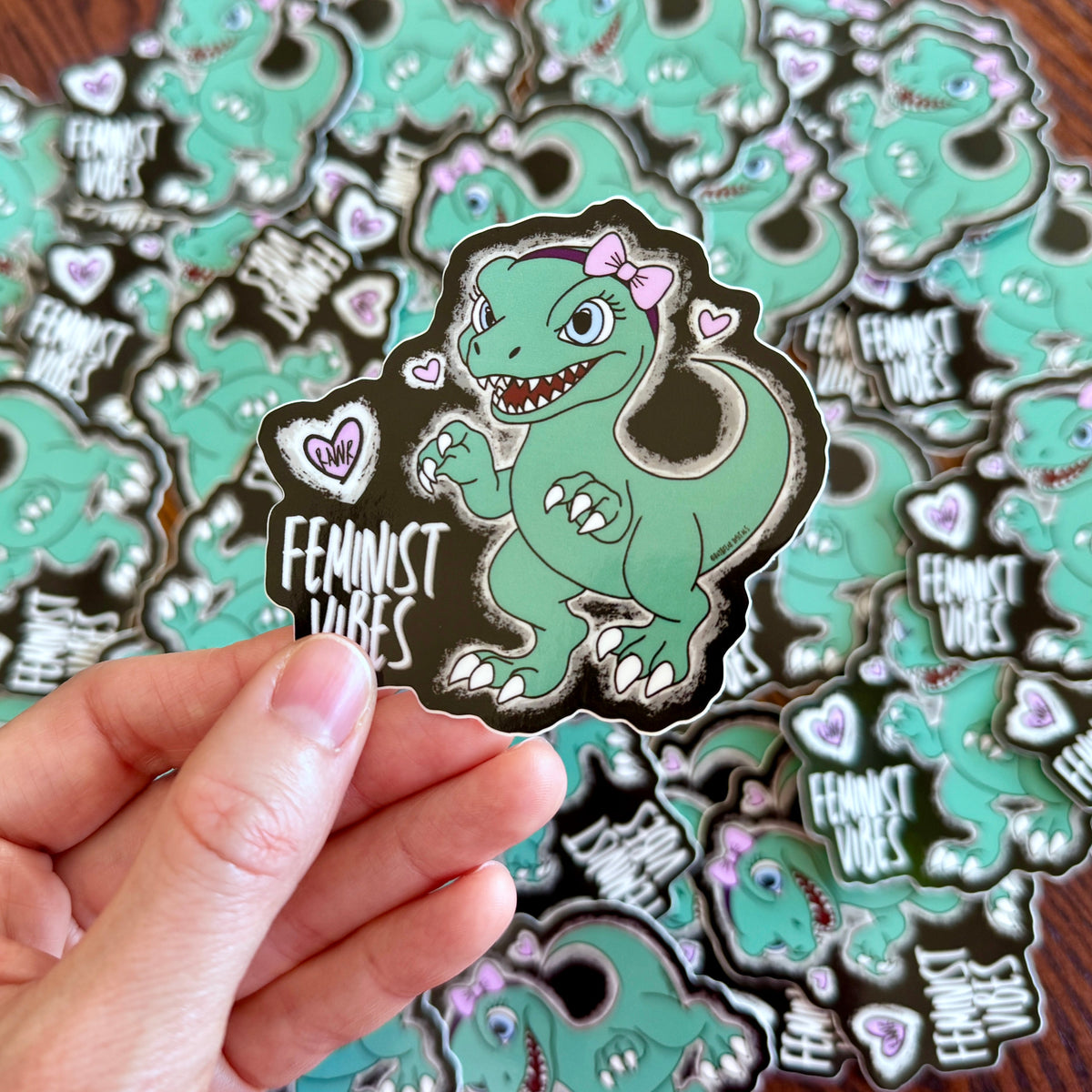 feminist-vibes-raptor-glossy-vinyl-indoor-outdoor-sticker-decal-feminist-gift