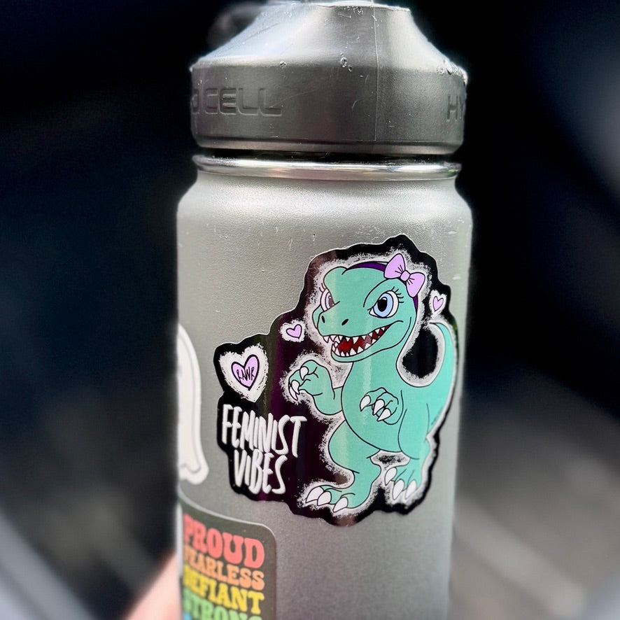 feminist-vibes-raptor-glossy-vinyl-indoor-outdoor-sticker-decal-feminist-gift