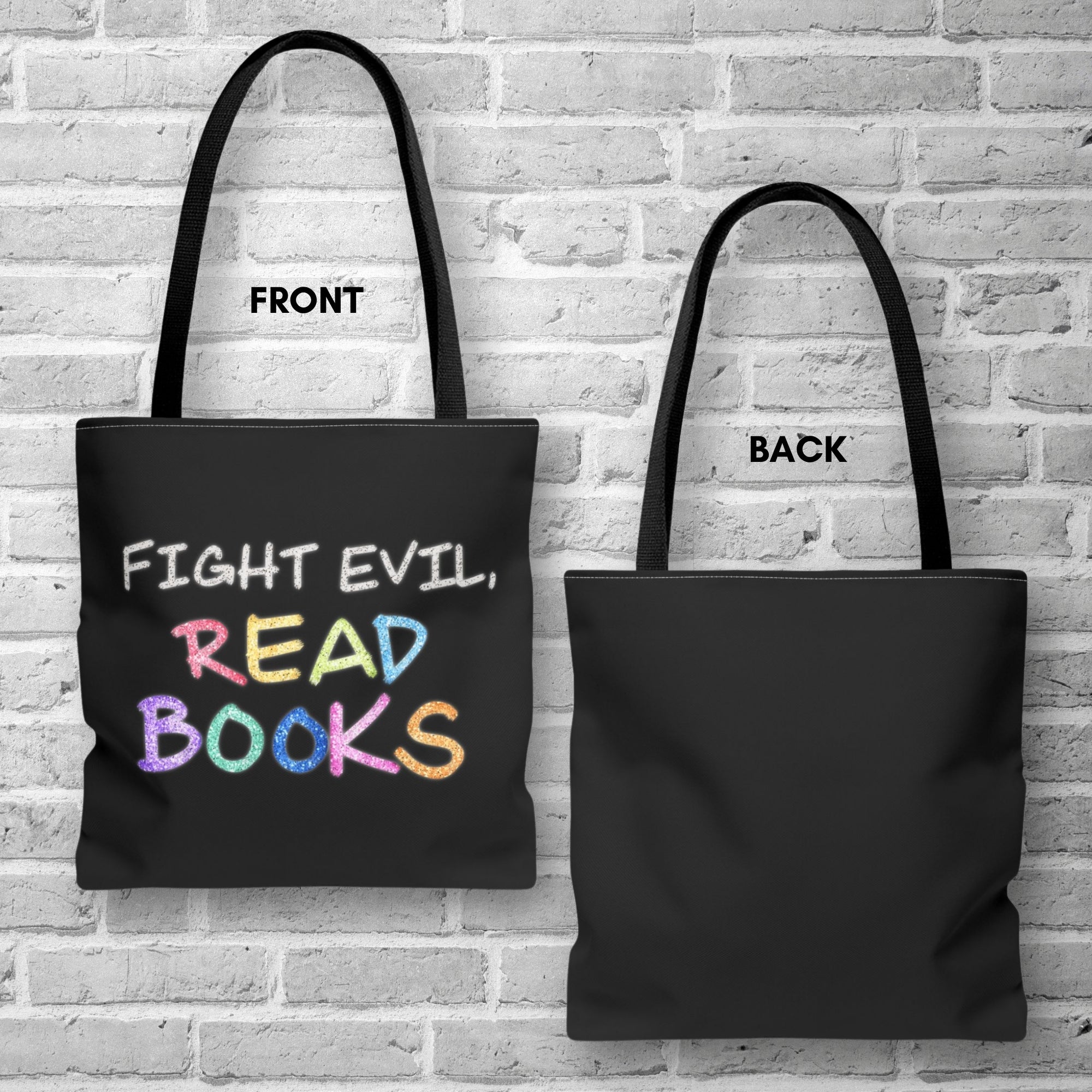 fight-evil-read-books-colorful-tote-bag-literary-accessory-bookish-gift-library-bag-teacher-gift