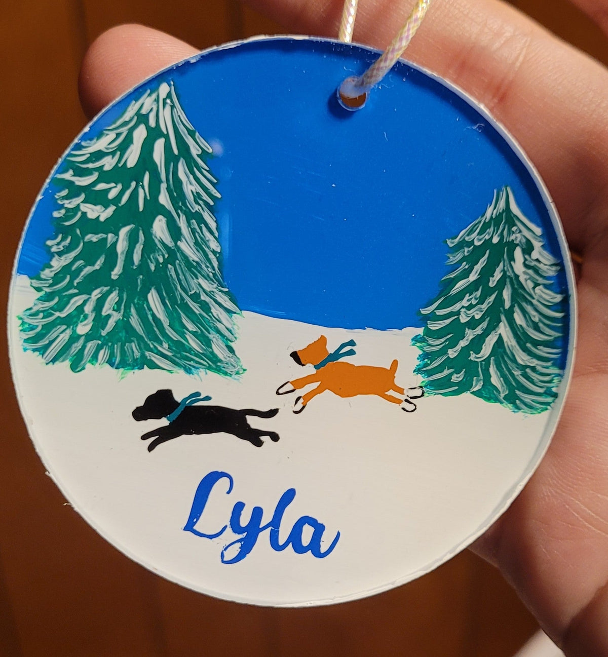 Hand Painted Ornaments Dashing Through The Snow Style