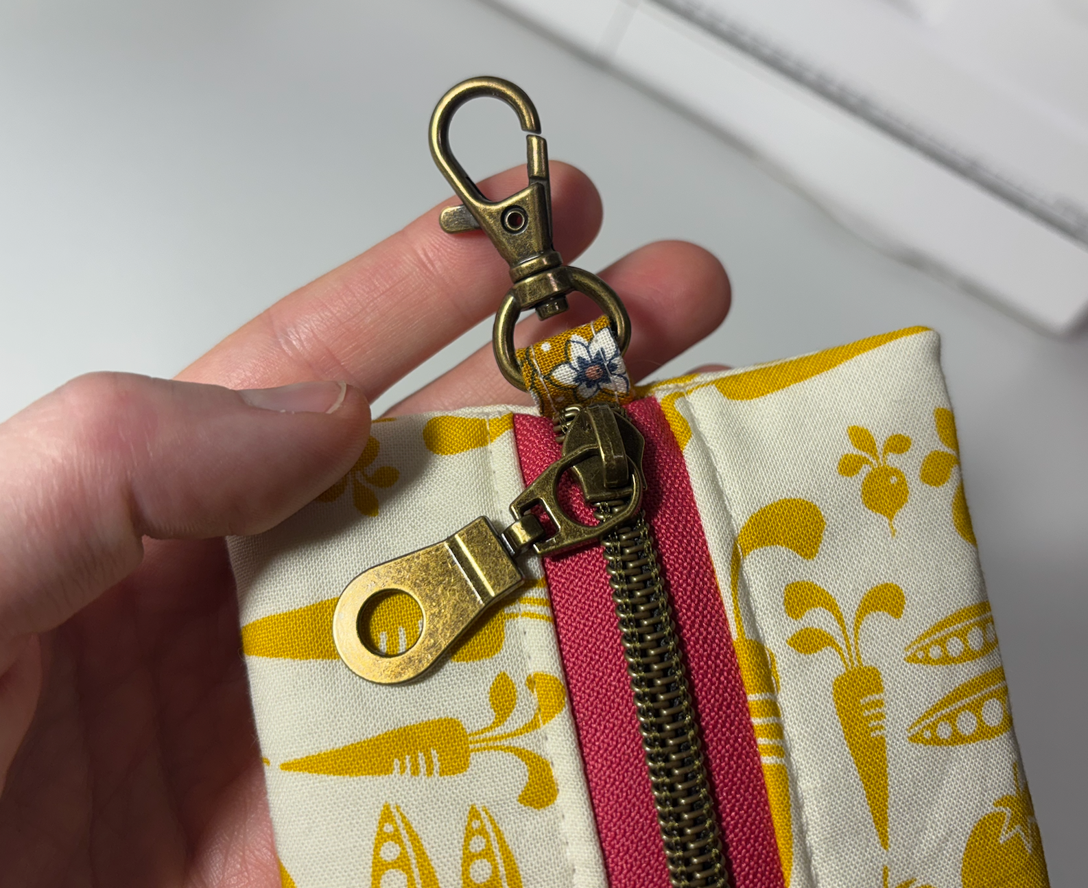 Flat Zipper Pencil Pouch with Key Ring