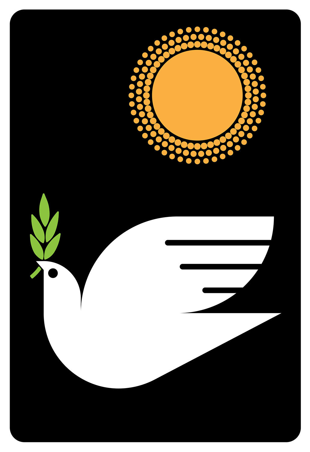 Peacebird Screenprint Peace Dove Wall Art Home and Office Decor
