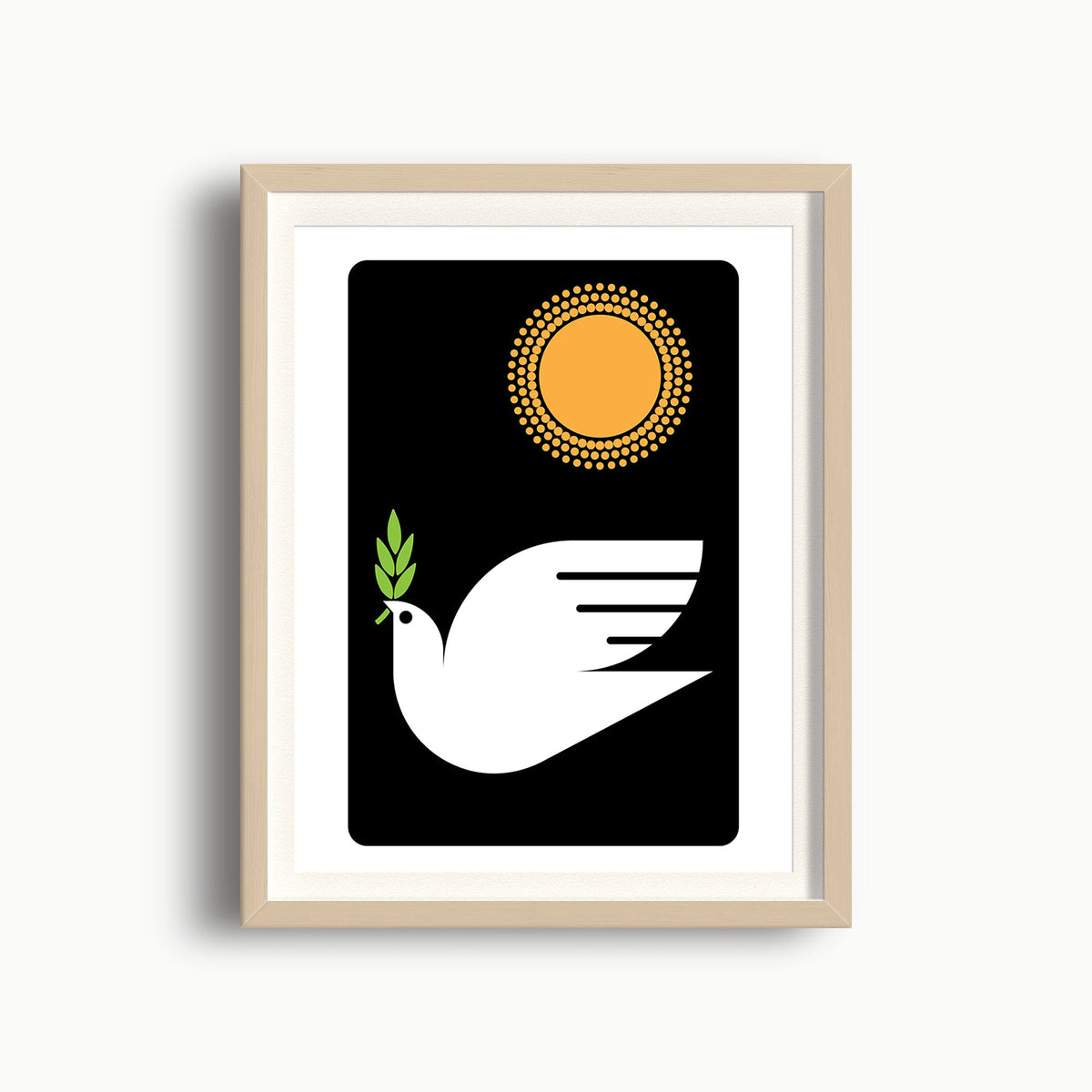 Peacebird Screenprint Peace Dove Wall Art Home and Office Decor