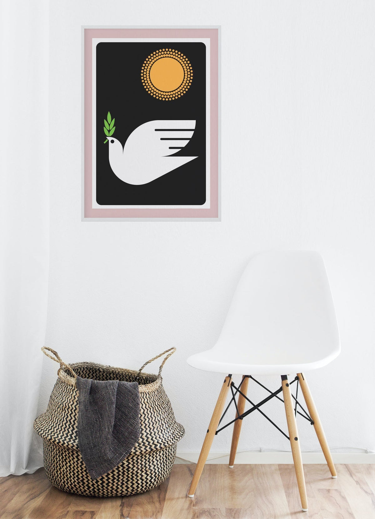 Peacebird Screenprint Peace Dove Wall Art Home and Office Decor