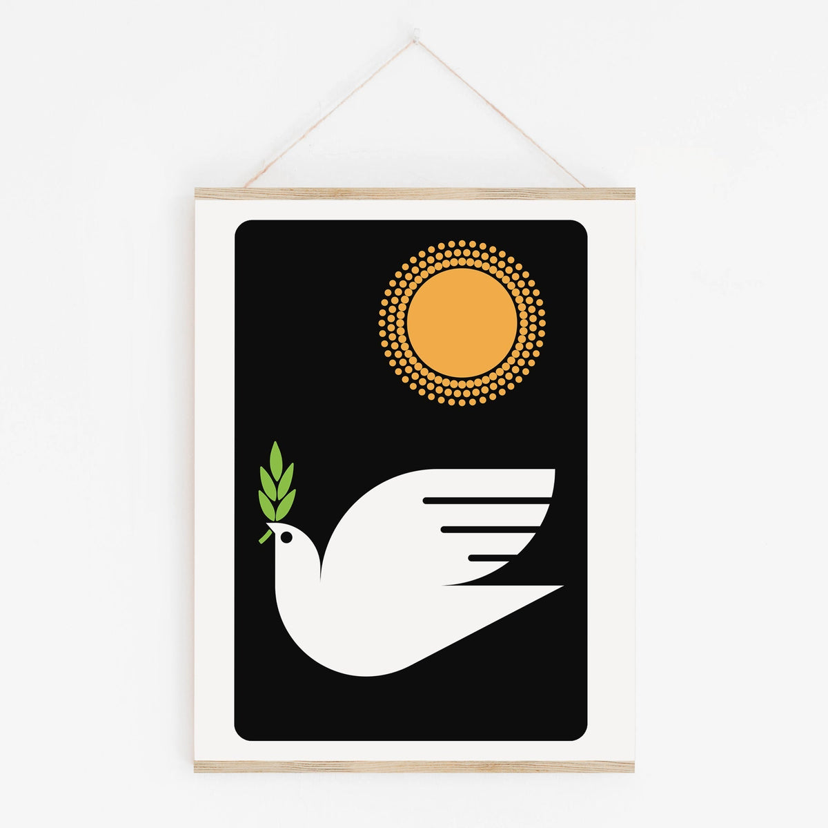 Peacebird Screenprint Peace Dove Wall Art Home and Office Decor