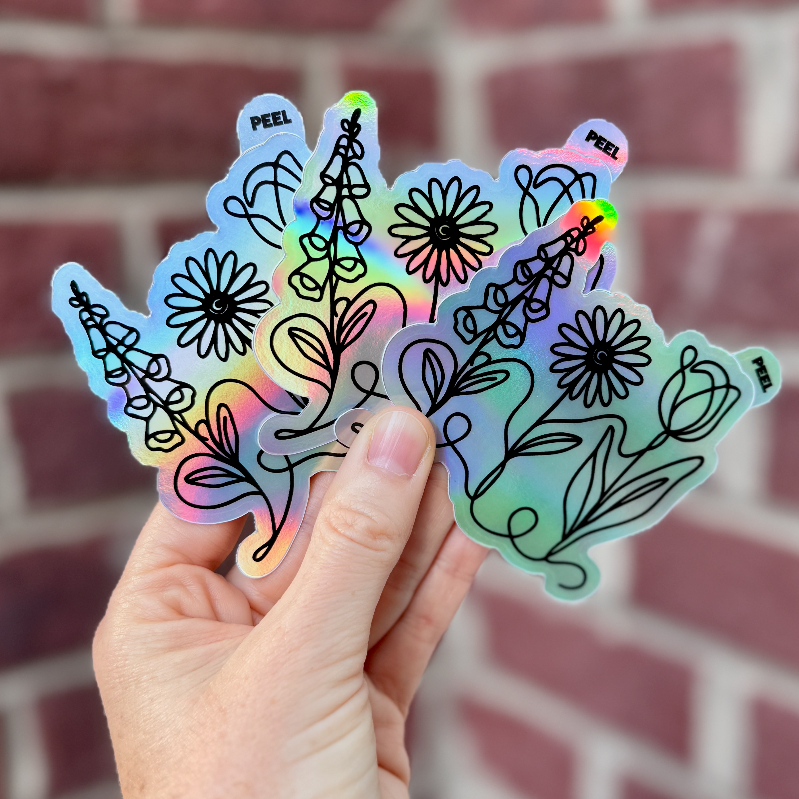 foxglove-daisy-tulip-subtle-fdt-flowers-glossy-indoor-outdoor-vinyl-sticker-3-pack-holographic