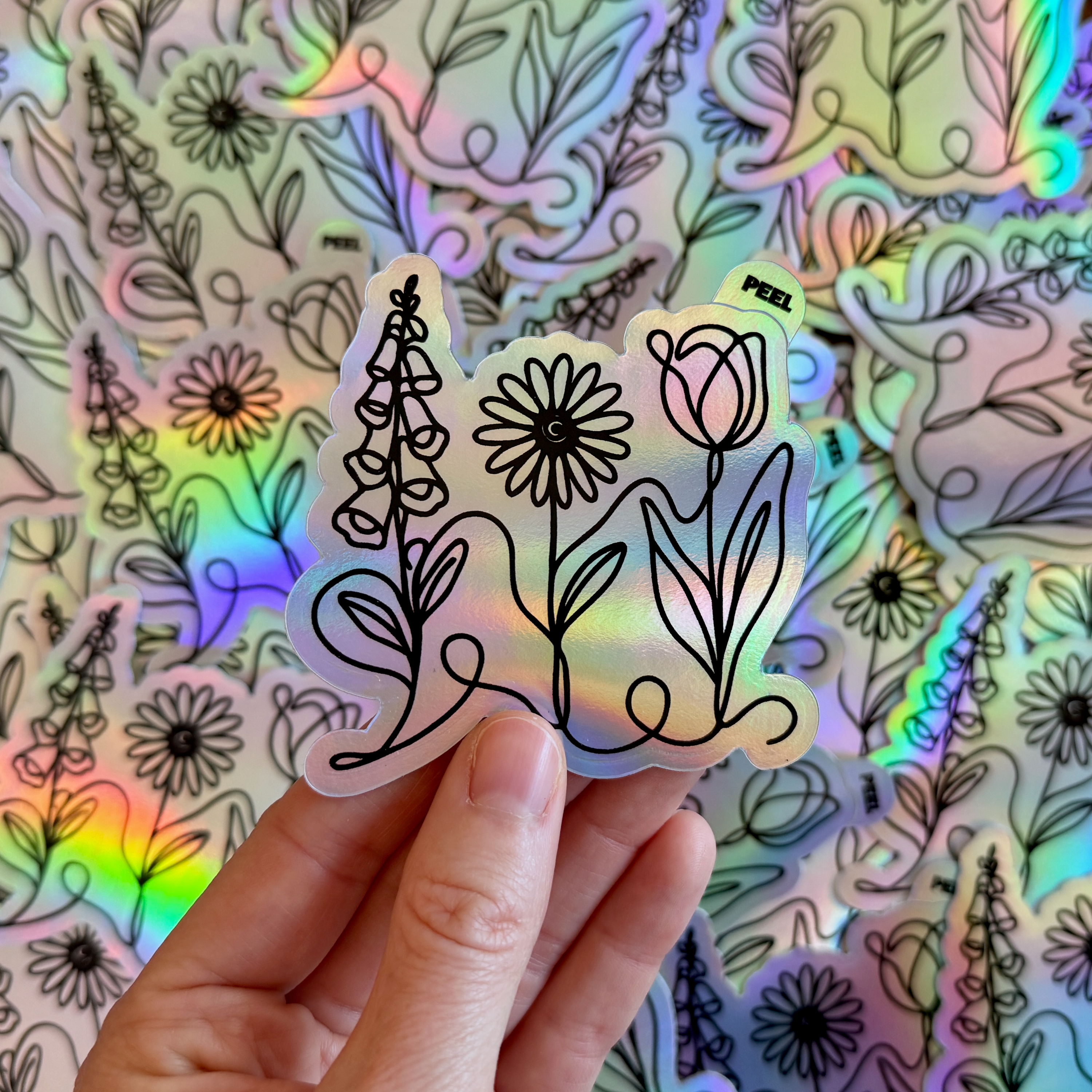 foxglove-daisy-tulip-subtle-fdt-flowers-glossy-indoor-outdoor-vinyl-sticker-holographic